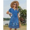 image:imageZeagoo Womens Casual Dresses with Pockets Summer Floral VNeck ALine Tshirt Dress Short Sleeve Mini Dress Beach SundressA03blue Floral