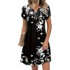 image:imageZeagoo Womens Casual Dresses with Pockets Summer Floral VNeck ALine Tshirt Dress Short Sleeve Mini Dress Beach SundressBlack Floral