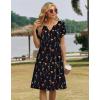 image:imageZeagoo Womens Casual Dresses with Pockets Summer Floral VNeck ALine Tshirt Dress Short Sleeve Mini Dress Beach SundressBlack Printed