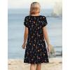 image:imageZeagoo Womens Casual Dresses with Pockets Summer Floral VNeck ALine Tshirt Dress Short Sleeve Mini Dress Beach SundressBlack Printed
