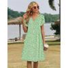 image:imageZeagoo Womens Casual Dresses with Pockets Summer Floral VNeck ALine Tshirt Dress Short Sleeve Mini Dress Beach SundressLight Green