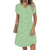 image:imageZeagoo Womens Casual Dresses with Pockets Summer Floral VNeck ALine Tshirt Dress Short Sleeve Mini Dress Beach SundressLight Green