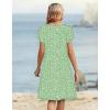 image:imageZeagoo Womens Casual Dresses with Pockets Summer Floral VNeck ALine Tshirt Dress Short Sleeve Mini Dress Beach SundressLight Green