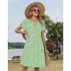 image:imageZeagoo Womens Casual Dresses with Pockets Summer Floral VNeck ALine Tshirt Dress Short Sleeve Mini Dress Beach SundressLight Green