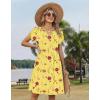 image:imageZeagoo Womens Casual Dresses with Pockets Summer Floral VNeck ALine Tshirt Dress Short Sleeve Mini Dress Beach SundressYellow Floral