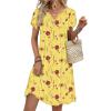 image:imageZeagoo Womens Casual Dresses with Pockets Summer Floral VNeck ALine Tshirt Dress Short Sleeve Mini Dress Beach SundressYellow Floral