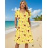 image:imageZeagoo Womens Casual Dresses with Pockets Summer Floral VNeck ALine Tshirt Dress Short Sleeve Mini Dress Beach SundressYellow Floral