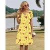 image:imageZeagoo Womens Casual Dresses with Pockets Summer Floral VNeck ALine Tshirt Dress Short Sleeve Mini Dress Beach SundressYellow Floral
