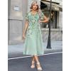 image:imageZeagoo Womens Casual Summer Dress 2026 Petal Short Sleeve Dresses with Pleats Midi A Line Flowy Dress Boho SundressMint Floral