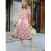 image:imageZeagoo Womens Casual Summer Dress 2026 Petal Short Sleeve Dresses with Pleats Midi A Line Flowy Dress Boho SundressPink Floral