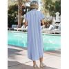 image:imageZeagoo Womens Dresses Casual Summer Short Sleeve Button Down Long Shirt Dresses Swimsuit Beach Cover Ups with Pockets01blue Stripe