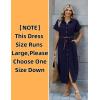 image:imageZeagoo Womens Dresses Casual Summer Short Sleeve Button Down Long Shirt Dresses Swimsuit Beach Cover Ups with Pockets01navy Blue