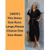 image:imageZeagoo Womens Dresses Casual Summer Short Sleeve Button Down Long Shirt Dresses Swimsuit Beach Cover Ups with PocketsBlack