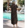image:imageZeagoo Womens Dresses Casual Summer Short Sleeve Button Down Long Shirt Dresses Swimsuit Beach Cover Ups with PocketsBlack Floral
