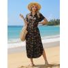 image:imageZeagoo Womens Dresses Casual Summer Short Sleeve Button Down Long Shirt Dresses Swimsuit Beach Cover Ups with PocketsBlack Floral