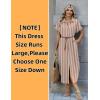 image:imageZeagoo Womens Dresses Casual Summer Short Sleeve Button Down Long Shirt Dresses Swimsuit Beach Cover Ups with PocketsBrown Stripe
