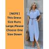 image:imageZeagoo Womens Dresses Casual Summer Short Sleeve Button Down Long Shirt Dresses Swimsuit Beach Cover Ups with PocketsLight Blue