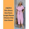 image:imageZeagoo Womens Dresses Casual Summer Short Sleeve Button Down Long Shirt Dresses Swimsuit Beach Cover Ups with PocketsPink Stripe