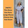 image:imageZeagoo Womens Dresses Casual Summer Short Sleeve Button Down Long Shirt Dresses Swimsuit Beach Cover Ups with PocketsPinkblue