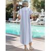 image:imageZeagoo Womens Dresses Casual Summer Short Sleeve Button Down Long Shirt Dresses Swimsuit Beach Cover Ups with PocketsPinkblue