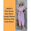 image:imageZeagoo Womens Dresses Casual Summer Short Sleeve Button Down Long Shirt Dresses Swimsuit Beach Cover Ups with PocketsPurple Stripe