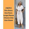 image:imageZeagoo Womens Dresses Casual Summer Short Sleeve Button Down Long Shirt Dresses Swimsuit Beach Cover Ups with PocketsWhite