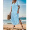 image:imageZeagoo Womens Maxi Summer Dress with Pockets Casual Short Sleeve Sundress Trendy 2026 Curve Hem Long Dress2601 Aprinted011