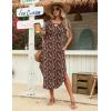 image:imageZeagoo Womens Maxi Summer Dress with Pockets Casual Short Sleeve Sundress Trendy 2026 Curve Hem Long Dress2601 Brown Floral