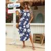 image:imageZeagoo Womens Maxi Summer Dress with Pockets Casual Short Sleeve Sundress Trendy 2026 Curve Hem Long Dress2602 Blue Floral