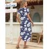 image:imageZeagoo Womens Maxi Summer Dress with Pockets Casual Short Sleeve Sundress Trendy 2026 Curve Hem Long Dress2602 Blue Floral