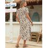 image:imageZeagoo Womens Maxi Summer Dress with Pockets Casual Short Sleeve Sundress Trendy 2026 Curve Hem Long Dress2602 Brown Flower
