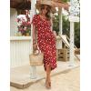 image:imageZeagoo Womens Maxi Summer Dress with Pockets Casual Short Sleeve Sundress Trendy 2026 Curve Hem Long Dress2602 Red Floral