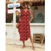 image:imageZeagoo Womens Maxi Summer Dress with Pockets Casual Short Sleeve Sundress Trendy 2026 Curve Hem Long Dress2602 Red Floral