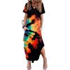 image:imageZeagoo Womens Maxi Summer Dress with Pockets Casual Short Sleeve Sundress Trendy 2026 Curve Hem Long DressBlackprinted01