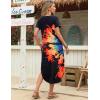 image:imageZeagoo Womens Maxi Summer Dress with Pockets Casual Short Sleeve Sundress Trendy 2026 Curve Hem Long DressBlackprinted01