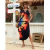 image:imageZeagoo Womens Maxi Summer Dress with Pockets Casual Short Sleeve Sundress Trendy 2026 Curve Hem Long DressBlackprinted01