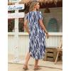 image:imageZeagoo Womens Maxi Summer Dress with Pockets Casual Short Sleeve Sundress Trendy 2026 Curve Hem Long DressBlue Printed01