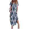image:imageZeagoo Womens Maxi Summer Dress with Pockets Casual Short Sleeve Sundress Trendy 2026 Curve Hem Long DressBlue Printed01