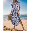 image:imageZeagoo Womens Maxi Summer Dress with Pockets Casual Short Sleeve Sundress Trendy 2026 Curve Hem Long DressBlue Printed01
