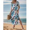 image:imageZeagoo Womens Maxi Summer Dress with Pockets Casual Short Sleeve Sundress Trendy 2026 Curve Hem Long DressLeafprinted01