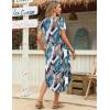 image:imageZeagoo Womens Maxi Summer Dress with Pockets Casual Short Sleeve Sundress Trendy 2026 Curve Hem Long DressLeafprinted01