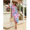 image:imageZeagoo Womens Maxi Summer Dress with Pockets Casual Short Sleeve Sundress Trendy 2026 Curve Hem Long DressPink Floral02