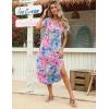 image:imageZeagoo Womens Maxi Summer Dress with Pockets Casual Short Sleeve Sundress Trendy 2026 Curve Hem Long DressPink Floral02