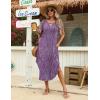 image:imageZeagoo Womens Maxi Summer Dress with Pockets Casual Short Sleeve Sundress Trendy 2026 Curve Hem Long DressPrinted022