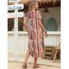 image:imageZeagoo Womens Maxi Summer Dress with Pockets Casual Short Sleeve Sundress Trendy 2026 Curve Hem Long DressPrinted044