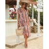 image:imageZeagoo Womens Maxi Summer Dress with Pockets Casual Short Sleeve Sundress Trendy 2026 Curve Hem Long DressPrinted044