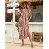 image:imageZeagoo Womens Maxi Summer Dress with Pockets Casual Short Sleeve Sundress Trendy 2026 Curve Hem Long DressPrinted044
