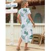 image:imageZeagoo Womens Maxi Summer Dress with Pockets Casual Short Sleeve Sundress Trendy 2026 Curve Hem Long DressWhiteleafprinted