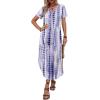 image:imageZeagoo Womens Maxi Summer Dress with Pockets Casual Short Sleeve Sundress Trendy 2026 Curve Hem Long DressWhiteprinted