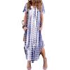 image:imageZeagoo Womens Maxi Summer Dress with Pockets Casual Short Sleeve Sundress Trendy 2026 Curve Hem Long DressWhiteprinted